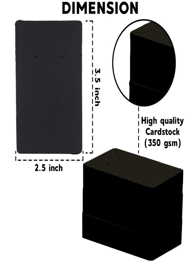 Festiko® Jewellery Display Cards (Black, 3.5x2.5 inches, Pack of 500 Pcs), Jewellery Tags for Earring & Necklace, Rectangle Display Cards For Ornaments - Image 2